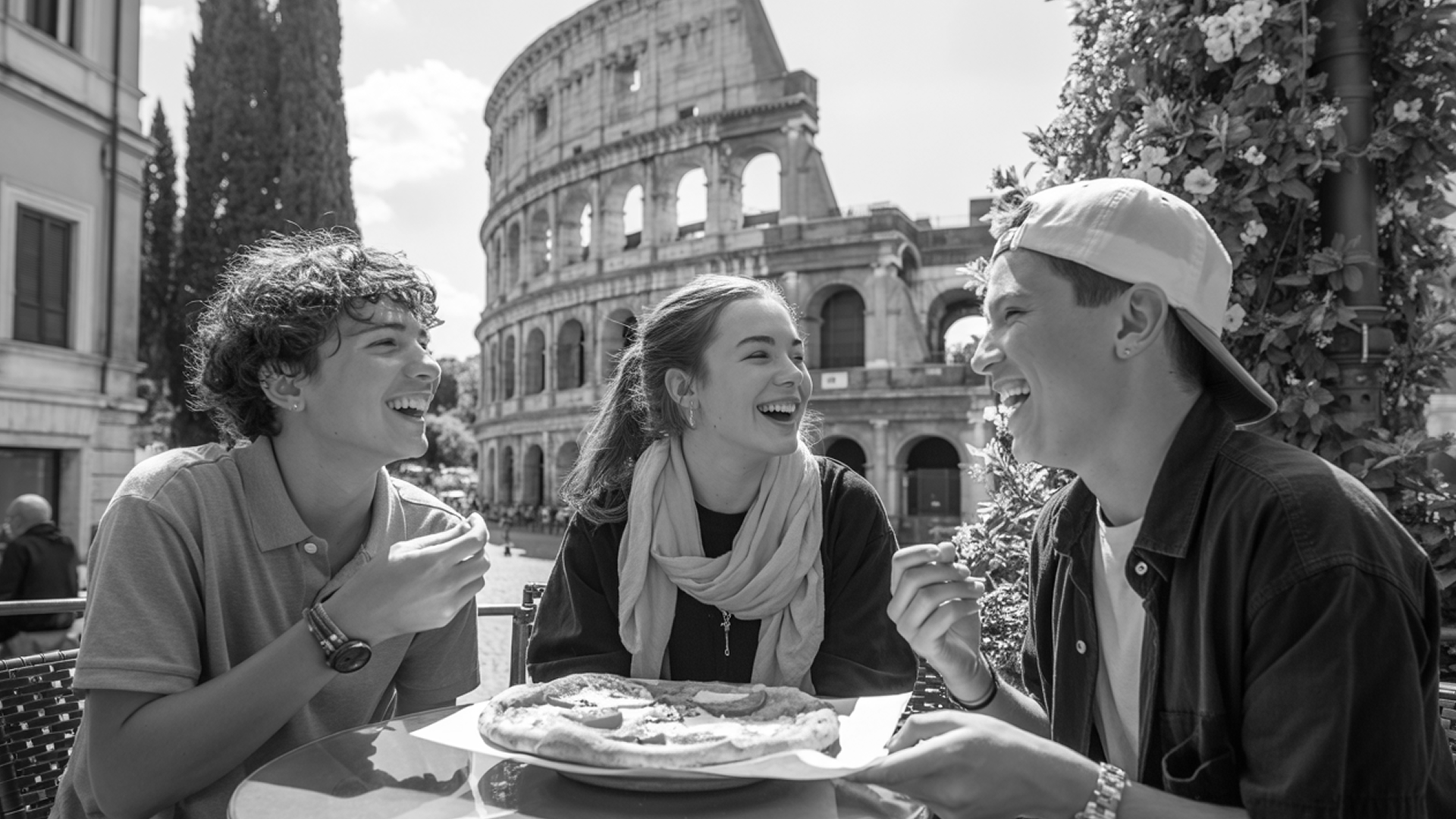 Beach scene with family